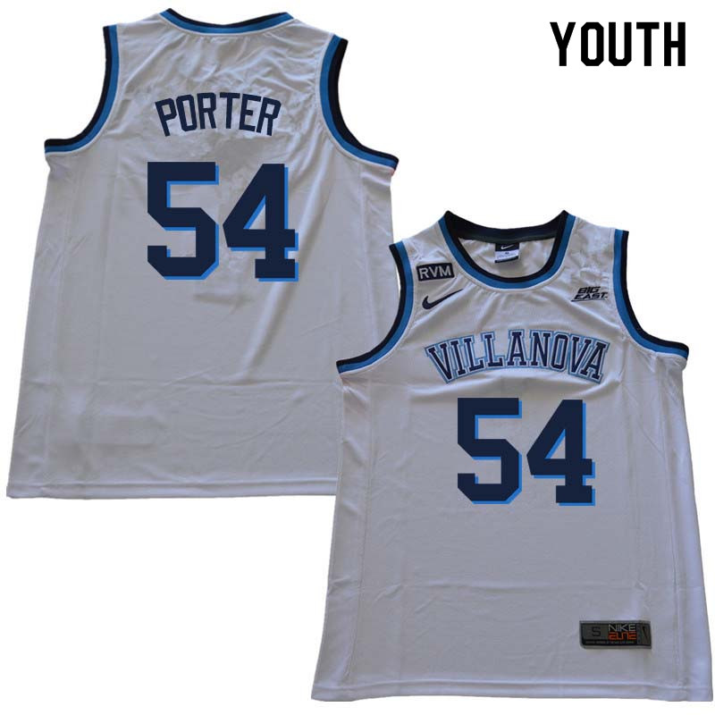2018 Youth #54 Howard Porter Willanova Wildcats College Basketball Jerseys Sale-White - Click Image to Close
